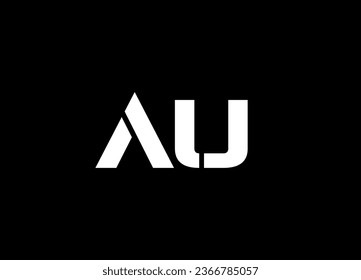 AU letter logo design and monogram logo design