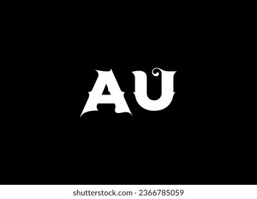 AU letter logo design and monogram logo design