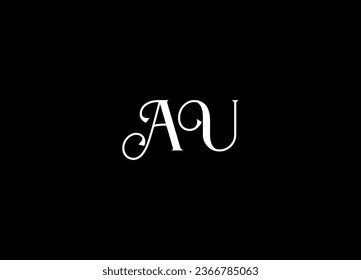 AU letter logo design and monogram logo design