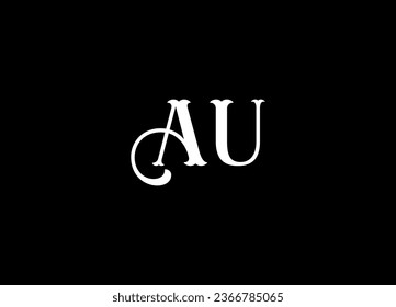 AU letter logo design and monogram logo design