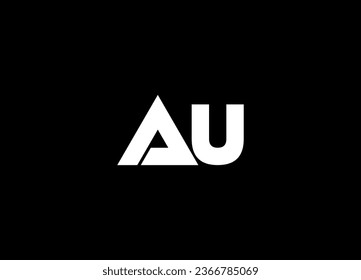 AU letter logo design and monogram logo design