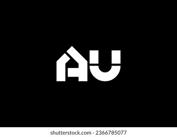 AU letter logo design and monogram logo design