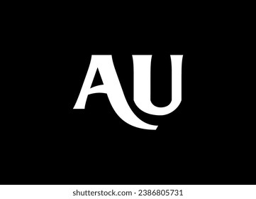 AU letter logo design and monogram logo design