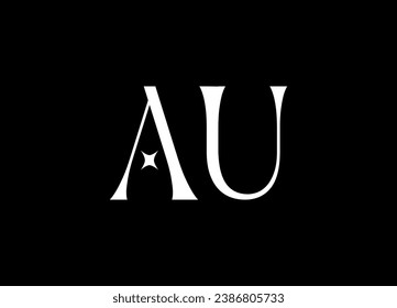 AU letter logo design and monogram logo design