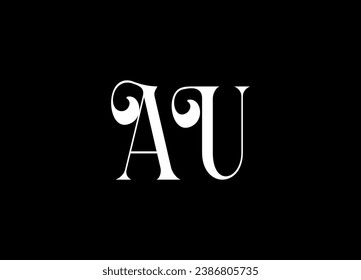 AU letter logo design and monogram logo design