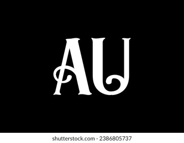 AU letter logo design and monogram logo design