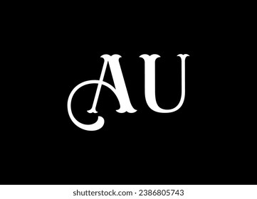 AU letter logo design and monogram logo design