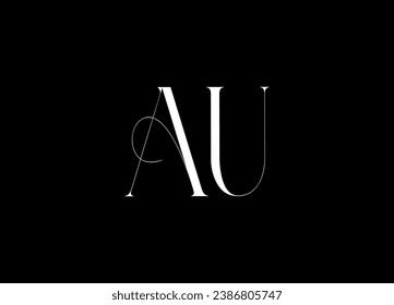 AU letter logo design and monogram logo design