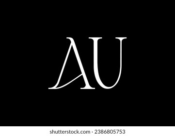 AU letter logo design and monogram logo design