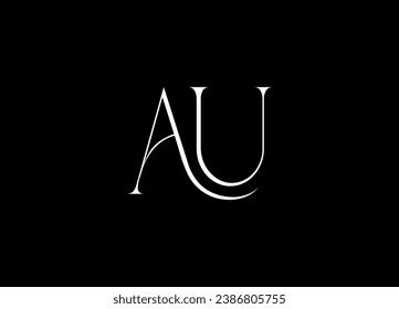 AU letter logo design and monogram logo design