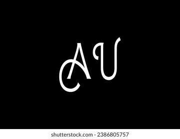 AU letter logo design and monogram logo design