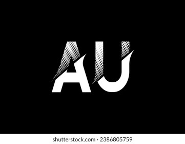 AU letter logo design and monogram logo design