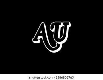 AU letter logo design and monogram logo design