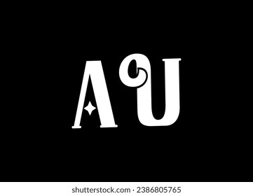 AU letter logo design and monogram logo design