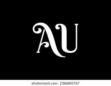 AU letter logo design and monogram logo design