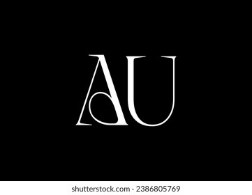 AU letter logo design and monogram logo design