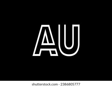 AU letter logo design and monogram logo design