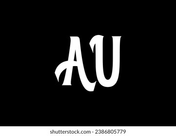 AU letter logo design and monogram logo design