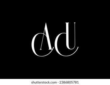 AU letter logo design and monogram logo design