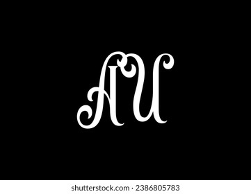 AU letter logo design and monogram logo design