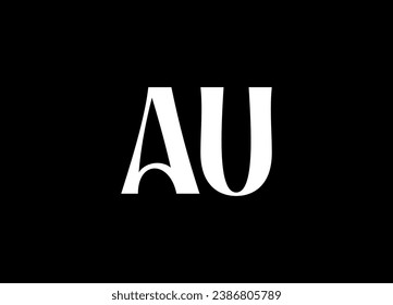 AU letter logo design and monogram logo design