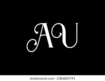 AU letter logo design and monogram logo design