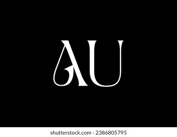 AU letter logo design and monogram logo design