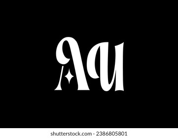 AU letter logo design and monogram logo design