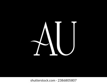 AU letter logo design and monogram logo design