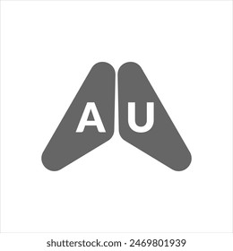 AU letter logo design on white background. Creative  modern AU letter logo design. Vector design.
Letters AU, AU logo  vector template.