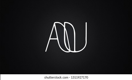 AU Letter Logo Design Template Vector
