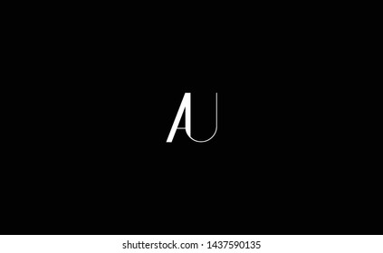 AU Letter Logo Design Template Vector