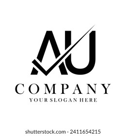 AU Letter Logo Design Template Vector. Creative initials letter AU logo concept.