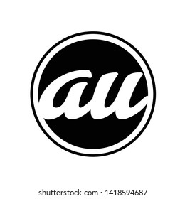AU Letter Logo Design. A U letter logo icon Vector Illustration - Vector