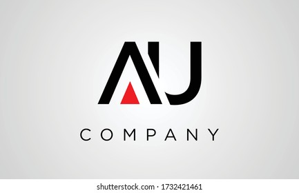 AU Letter Logo Design Vector