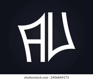 AU letter logo design vector art