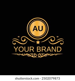 AU letter logo design vector template for corporate business