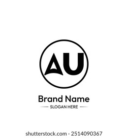 AU Carta Logo Design. Fundo Branco.