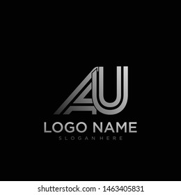 AU Letter Logo geometric Vector 