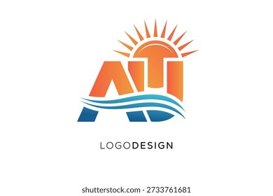 Logo-Monogramm Sun Wave Modern Branding Design