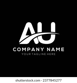 AU letter logo template elements. AU letter vector illustration logo design .