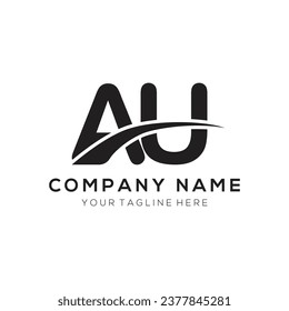 AU letter logo template elements. AU letter vector illustration logo design .