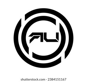 AU letter logo vector design icon