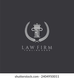 AU letter monogram logo for lawfirm with pillar  crown image design