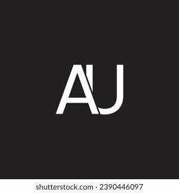 AU letter monogram logo vector template design minimal black white color