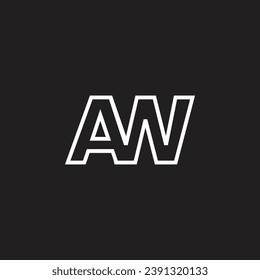 au letter monogram logo vector template design minimal black white color