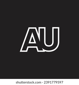 au letter, monogram, logo vector, template, design, minimal, black white, color,