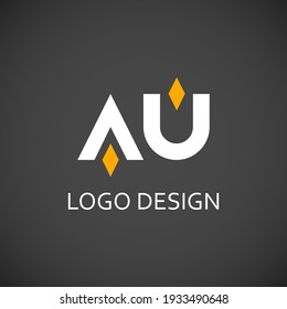 au letter for simple logo design