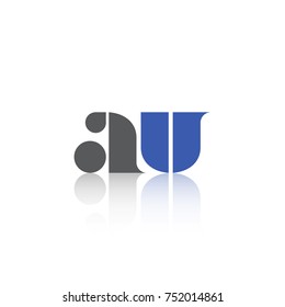 AU  lettering Logo vector isolated on white background