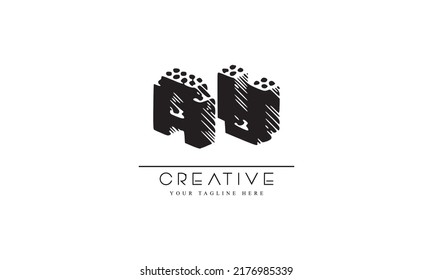 Logo de AU 3d letra diseño moderno y creativo